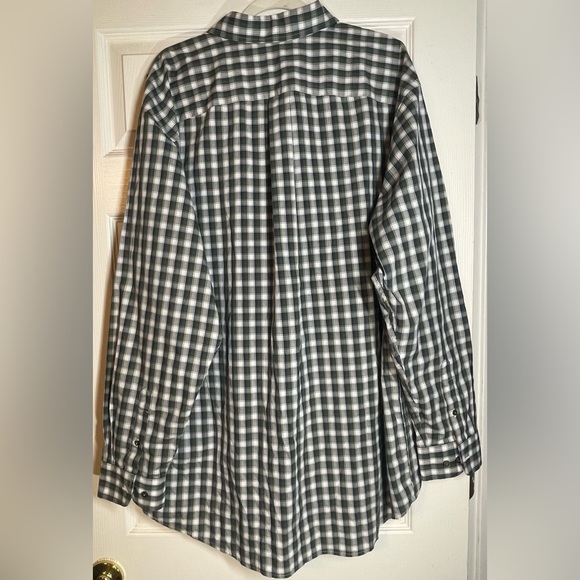 Roundtree & Yorke Big & Tall Non-Iron Long Sleeve Medium Plaid Shirt Size 2XT - Picture 8 of 9